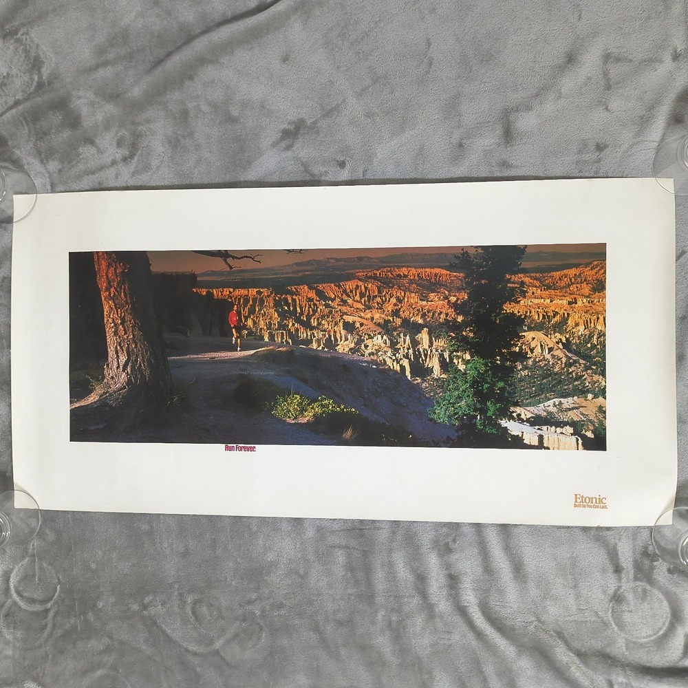 Vintage Etonic Shoes Poster 35x17 Run Forever Built So You Can Last Advertising